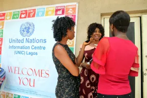 Mrs. Obioma Agoziem being interviewed